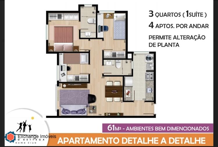 Apartamento à venda com 3 quartos, 61m² - Foto 10