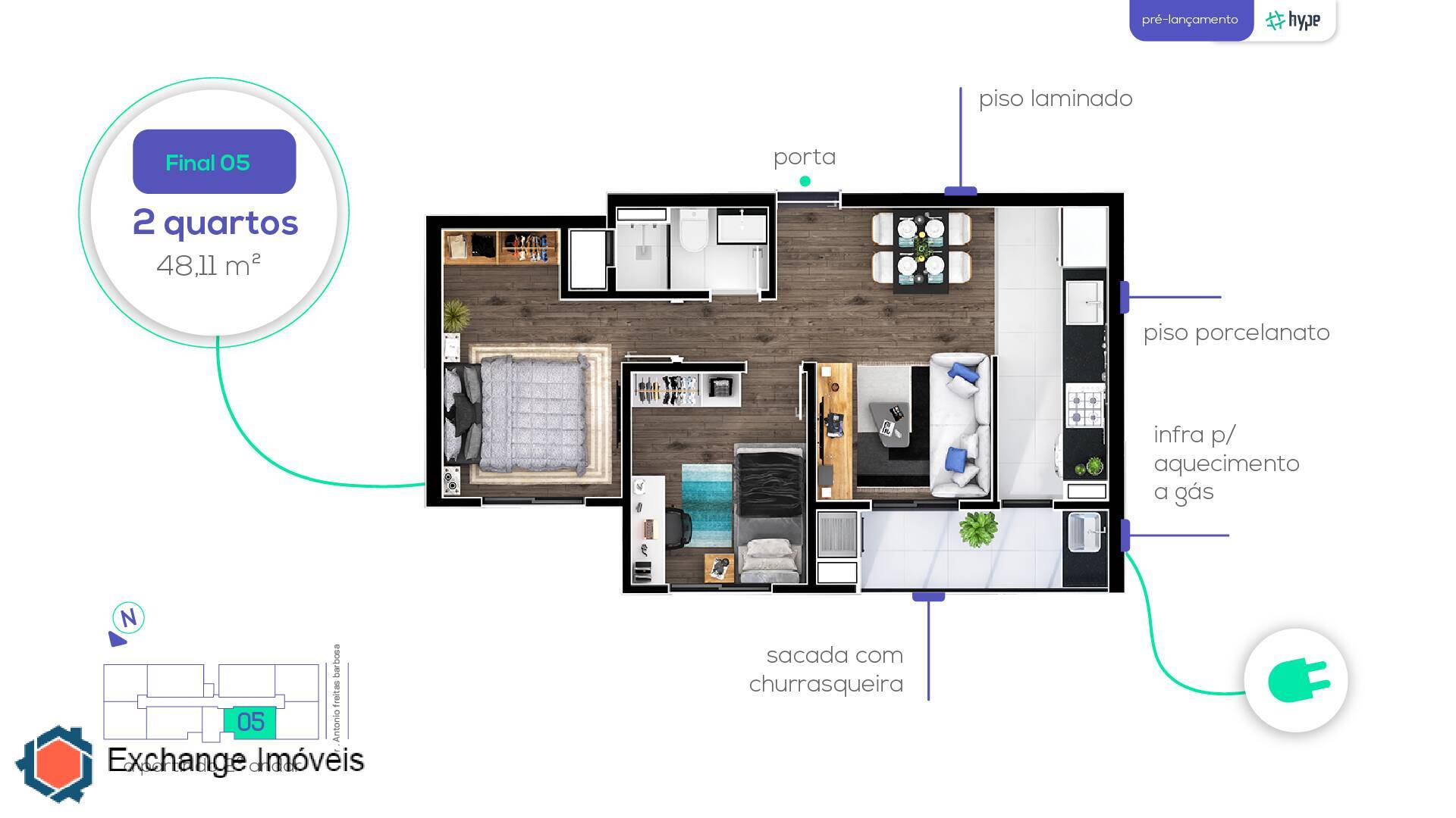 Apartamento à venda com 2 quartos, 48m² - Foto 19