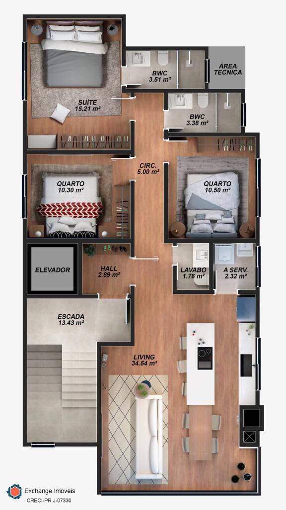 Apartamento à venda com 3 quartos, 100m² - Foto 2