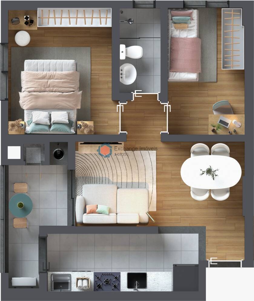 Apartamento à venda com 2 quartos, 48m² - Foto 3