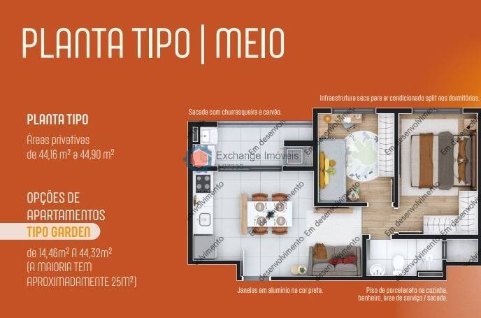 Apartamento à venda com 2 quartos, 44m² - Foto 5